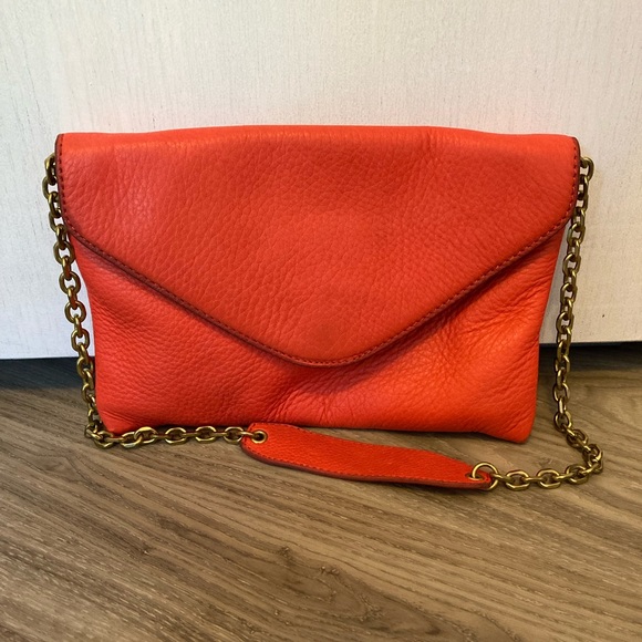 J. Crew coral leather clutch - Picture 2 of 12